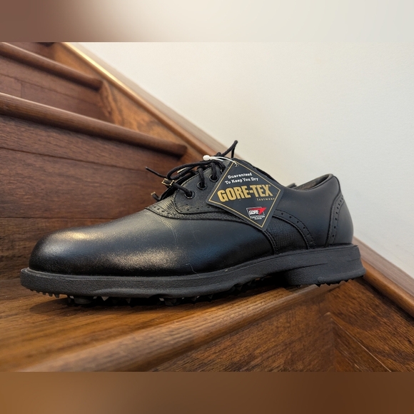 Etonic Gortex Power Play Black Leather Oxford Golf Shoes men's 7.5 W 4 EU 40 - Picture 3 of 15